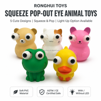Jouet LED Lumineux à Presser en Forme de Canard ou de Grenouille avec Yeux Saillants, Amusant et Mignon, en PVC Souple, Jouet Anti-Stress pour Bureau, Maison, Décoration de Table, Cadeau