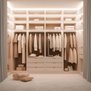 Factory Custom Modern American Style Walk-in Closet White Wood Wardrobes Design Storage Bedroom Furniture - Product Image 5