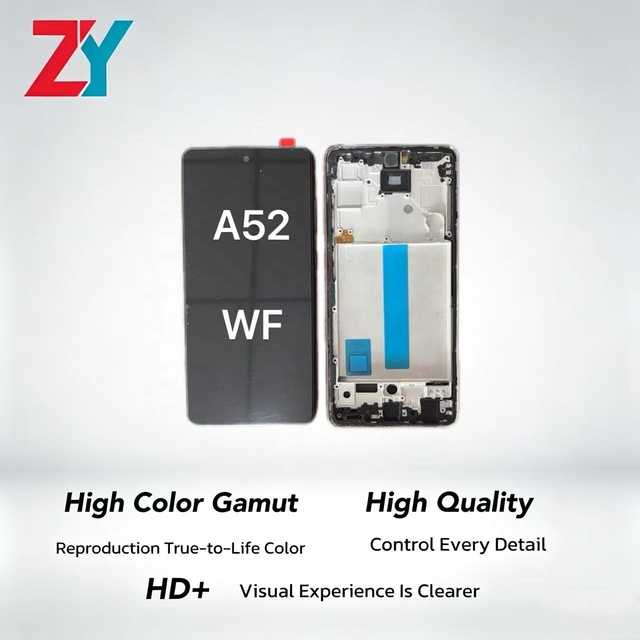 For A52 Frame In-cell LCD Full HD Wide Color Gamut Smartphone Screen Digitizer Assembly 6.4" 1 Year Warranty 400cd Luminance