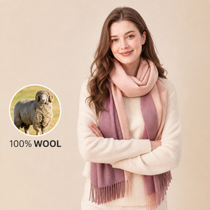 Bufanda 100% Lana con Logotipo Personalizado, Reversible de Doble Cara, Bicolor, Unisex, Gruesa y Cálida para Invierno, Venta al por Mayor de Fábrica - Product Image 1