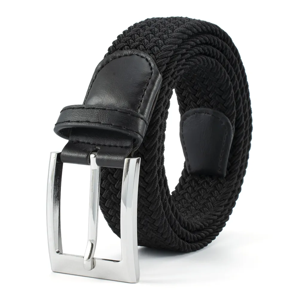 2501 High Quality Custom Webbing Belt Polyester Knitted Elastic Braided Mens Rope Belt Unisex Stretch Woven Jeans Belts