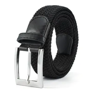 Ceinture de sangle en Polyester tricotée pour hommes, élastique tressé, unisexe, extensible, tissé, de haute qualité, 2501