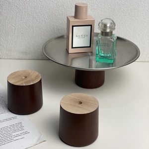 Wooden High-Legged Base Multifunctional <b>Serving</b> <b>Tray</b> Rubber Wood Small And <b>Large</b> Size Residential Use - Product Image 2