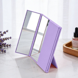 Wholesale Princess Rectangle Tri Fold <b>Foldable</b> Trifold Vanity Plastic Table 3 Way <b>Mirror</b> with Stand GZ RTS Bulk Mixed Order - Product Image 2