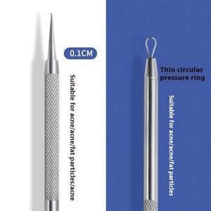 Bán buôn hai đầu comedone mụn trứng cá kim thép không gỉ chuyên nghiệp loại bỏ mụn đầu đen với vòng tròn vòng lặp mụn extractor - Product Image 1