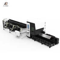 ماكينة قطع الأنابيب بالليزر CNC معتمدة من CE بطول 12 متر ودوران 360 درجة مع تحميل أوتوماتيكي بالكامل وقطع مائل