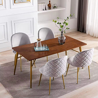 Chaise de salle à manger moderne de luxe en velours, dossier confortable, pieds en métal durables, mobilier portable pour la maison, les restaurants, les hôtels, les bureaux