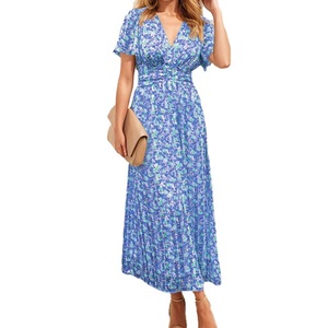 Nouvelle robe longue pour femme, style européen et américain, élégante, décontractée, ample, à imprimé végétal, pour le printemps - Product Image 5