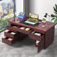 Bureau de direction en bois avec plusieurs tiroirs, grand espace de rangement, table de bureau pour manager