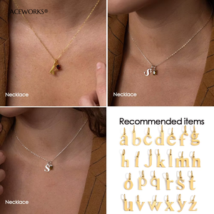 Amuleto de Letra Minúscula |   Colgante con Inicial del Alfabeto en Acero Inoxidable Chapado en Oro PVD de 14K |   Impermeable, Hipoalergénico y Resistente al Deslustre - Product Image 4