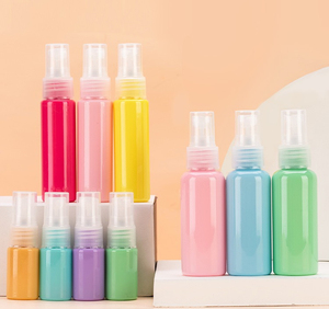 Vente en gros de flacons pulvérisateurs cosmétiques en plastique PET de 10 ml, 30 ml, 50 ml, 300 ml, avec bouchon à couronne imprimé à l'écran, flacon de parfum rose coloré - Product Image 3