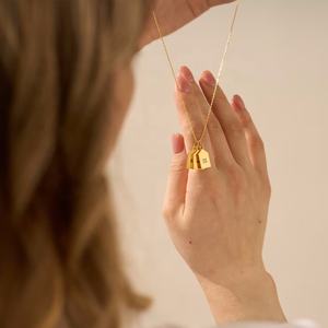 MECYLIFE personalizzato Mini Bar tag personalizzato inciso nome collana 18K placcato oro <span class=keywords><strong>regalo</strong></span> di compleanno per i suoi regali di <span class=keywords><strong>anniversario</strong></span> - Product Image 3