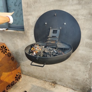 Parrilla de <span class=keywords><strong>barbacoa</strong></span> montada en la <span class=keywords><strong>pared</strong></span> para exteriores, Parrilla de <span class=keywords><strong>barbacoa</strong></span> de leña, fogatas - Product Image 6