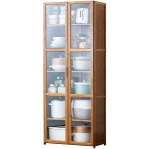 Buffet en bambou pour petit espace, étagère de rangement de cuisine, <span class=keywords><strong>casier</strong></span> mural pour salon, meuble de rangement pour thé et <span class=keywords><strong>vin</strong></span> à domicile - Product Image 1