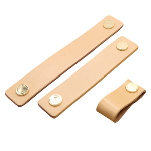 Incarnadine alliage de zinc cuir Pul meubles poignées boutons noir blanc marron armoire armoires de cuisine pour l'utilisation de tiroir - Product Image 1