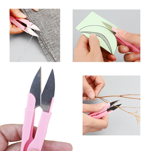 Ciseaux de couture et de broderie multicolores en acier à haute teneur en carbone, coupe-fil en U, ciseaux de tailleur pour travaux manuels - Product Image 4