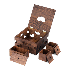 San Valentín, Organizador <span class=keywords><strong>de</strong></span> Joyas <span class=keywords><strong>de</strong></span> Madera Hecho a Mano, Caja <span class=keywords><strong>de</strong></span> Joyería <span class=keywords><strong>de</strong></span> Nogal para Mujer, Almacenamiento <span class=keywords><strong>de</strong></span> Joyas, Pendientes, Collares, Pulseras - Product Image 1