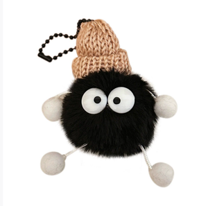 Милый пушистый угольный плюшевый кулон-очаровательный брелок для девочек и мальчиков, высококачественный рюкзак, украшение, милая маленькая кукла - Product Image 1