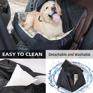 Funda de Asiento de Coche con Logotipo Personalizado, Funda de Asiento de Coche de Gran Tamaño, Moderna, de Poliéster, con Diseño de Mimbre, para Mascotas, Perros, Funda de Asiento Trasero para Coche - Product Image 6