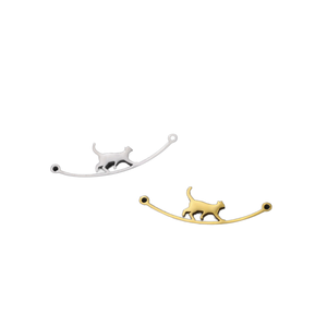 Cute <b>Cat</b> Shape Alloy Charms Gold Plated and Silver Tone Pendant for Jewelry Making Unisex Gift - Product Image 1