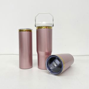 Gobelets de voyage isothermes en acier inoxydable à double paroi, couleur or rose brillant, 20 oz et 30 oz, pour gravure laser par sublimation - Product Image 3