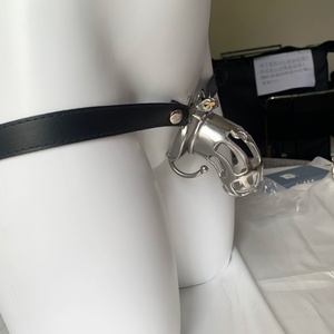 Anillo de Castidad Masculino FRRK-86, Pantalones de Cuero Negros, Juguete Sexual para Parejas Adultas - Product Image 5