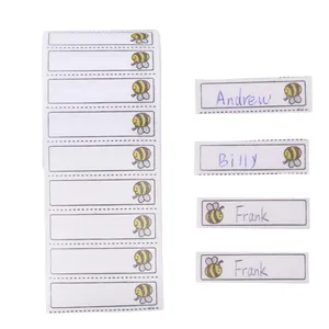 100件可洗铁名称标签蜜蜂图案服装面料标签记号笔套装 & 笔学校童装缝纫配件
