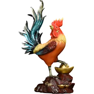 Gallo de estilo chino que simboliza las cosas buenas está llegando a casa sala de estar nueva decoración de la casa regalo de buenos deseos artesanía de resina