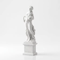 Statue de la déesse de la récolte en marbre blanc sculptée à la main grandeur nature, sculpture de Démeter en pierre naturelle avec faucille et panier de fruits