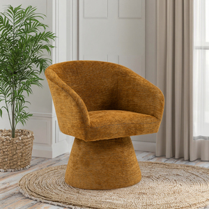 Fauteuil pivotant en chenille <span class=keywords><strong>Cognac</strong></span>, fauteuil de loisirs moderne à base conique pour salon, hôtel, durable, certifié BSCI - Product Image 2