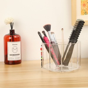 Organisateur de cosmétiques rotatif en acrylique, support de rangement transparent pour pinceaux et outils de maquillage, conception de plateau tournant à 360 degrés - Product Image 1