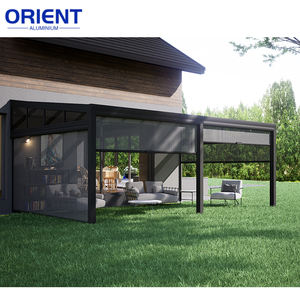 Prix bon marché Auvents de jardin Toit en poly Couverture de patio en aluminium <span class=keywords><strong>Pergola</strong></span> avec porte en verre Maison Jardin Véranda - Product Image 2