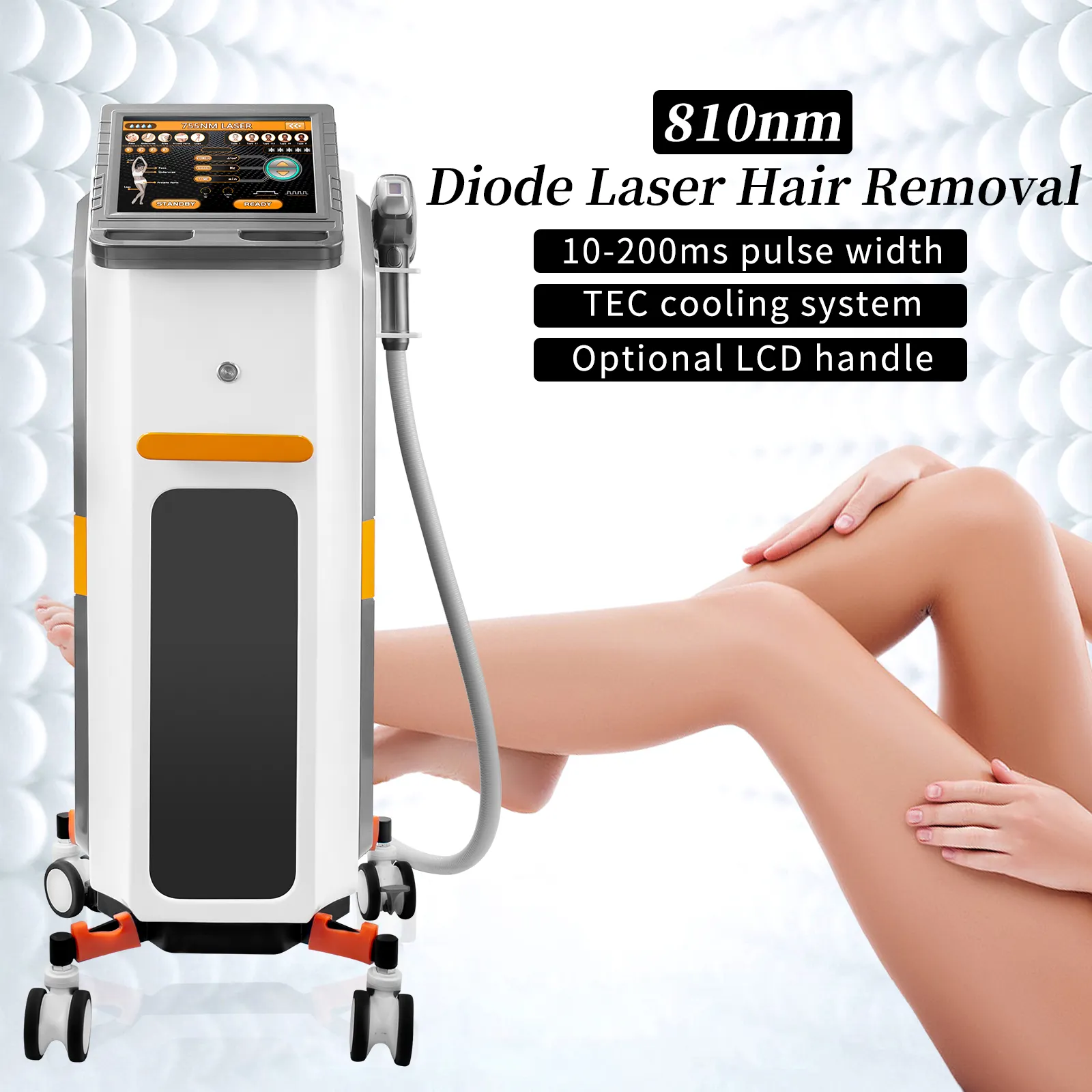 Máquina de depilação a laser de titânio e platina sem dor 810nm, máquina permanente de 3 comprimentos de onda para remoção de pelos, diodo de venda imperdível