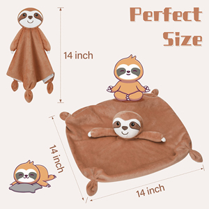 Manta de Seguridad de Perezoso Suave y Adorable para Bebés, Niños y Niñas, Manta de Apego para Recién Nacidos, Juguete de Peluche de Perezoso para Bebés - Product Image 3