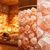 Partículas de Sal Rosa del Himalaya 100% Pura de 2-5 mm, Forma Natural, Hechas a Mano, Feng Shui, Flores Secas, Decoración de Roca