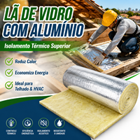 ISO La De Vidro High Density Glass Wool Roll dengan Lapisan Aluminium Foil untuk Insulasi Termal Hemat Energi untuk Konstruksi di Brasil.