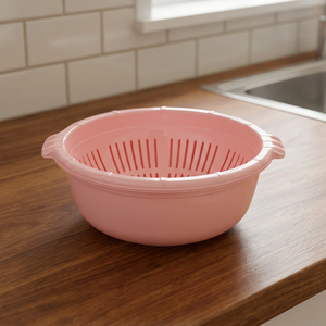 CATEEM MRD448 Passoire de cuisine multifonction en plastique rose, qualité alimentaire, écologique, résistante à la chaleur, réutilisable - Product Image 3