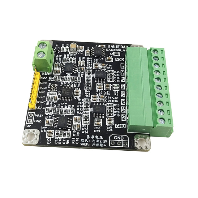 DAC8568 8-Channel 16-Bit High-Accuracy DAC Converter Module Adjustable ±5V Bipolar Voltage Output SPI Interface, 50MHz