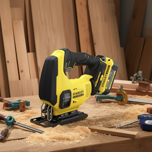 Sierra de calar inalámbrica Stanley Fatmax 20V con batería y cargador para cortar madera - Product Image 3