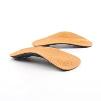 Semelles orthopédiques M2 3/4 en micro-cuir confortables pour pieds plats, soutien de la voûte plantaire, épine calcanéenne, fasciite plantaire, soins des pieds, orthèses