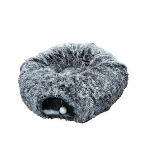 Fabrieksgemaakte op maat gemaakte katten- en hondentunnel, vierkant, opvouwbaar, milieuvriendelijk, pluche kattentunnel, fluweel, flanel, huisdier, effen patroon, OEM, ODM - Product Image 3