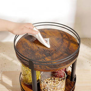 <span class=keywords><strong>Portaspezie</strong></span> <span class=keywords><strong>Girevole</strong></span> Moderno a 2 Ripiani in <span class=keywords><strong>Legno</strong></span> con Supporto Rotante per Soggiorno - Product Image 3