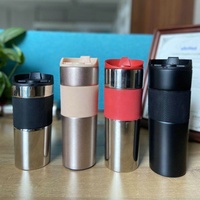 Mug de voyage isotherme à double paroi en acier inoxydable, cafetière à piston, théière, avec joint et filtre, pour le camping, vente en gros