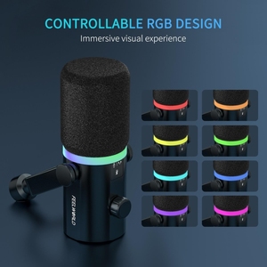 Venta de fábrica FEELWORLD XLR/USB Micrófono dinámico para grabación de podcasting Gaming Transmisión en vivo - Product Image 6