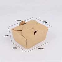 Récipient d'emballage alimentaire à emporter jetable au micro-ondes personnalisé pour frites chips Boîte en papier kraft avec trou d'aération