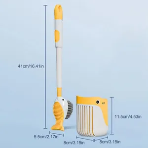 Brosse WC Squirt Whale, brosse de nettoyage à 360 degrés avec tête en silicone, design avec trou de suspension, brosse WC murale - Product Image 6