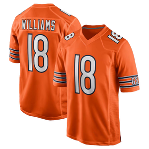 Venta al por mayor 2024 de alta calidad azul marino naranja y blanco cosido fútbol americano Jersey 18 # Caleb Williams 15 # Rom Odunze pantalones cortos estilo - Product Image 4