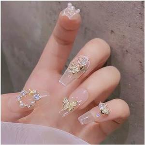 Nouvelle mode coloré amour coeur tulipe conception ongles Zircon breloques <span class=keywords><strong>rose</strong></span> bleu couleur claire Zicon ongles déco ornements - Product Image 6