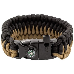 Bracelet d'urgence tissé en paracorde EDC de randonnée le plus durable avec boussole sifflet Firestarter - Product Image 2