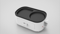 Station de petit-déjeuner électrique 3-en-1 Anbolife 850W avec tiroir à pain et double plaque de cuisson antiadhésive – Appareil électroménager